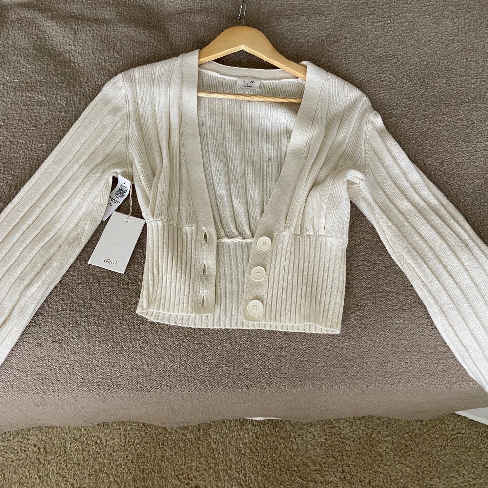 Aritzia Wilfred Cream Cardigan